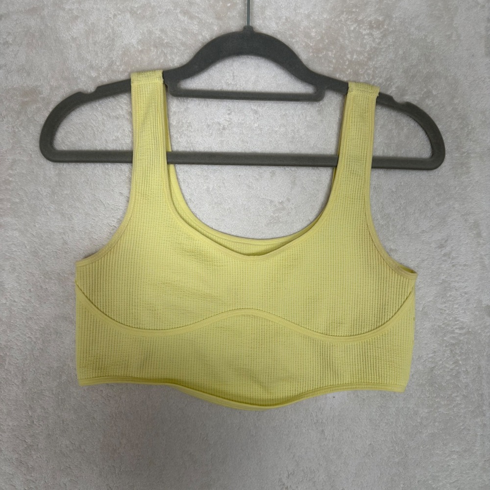 Aeropostale Seriously Soft Seamless Yellow Waffle Knit Crop Tank Top Medium